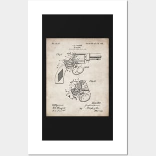 Hand Gun Revolver Patent - Gun Loving Self Defense Art - Antique Posters and Art